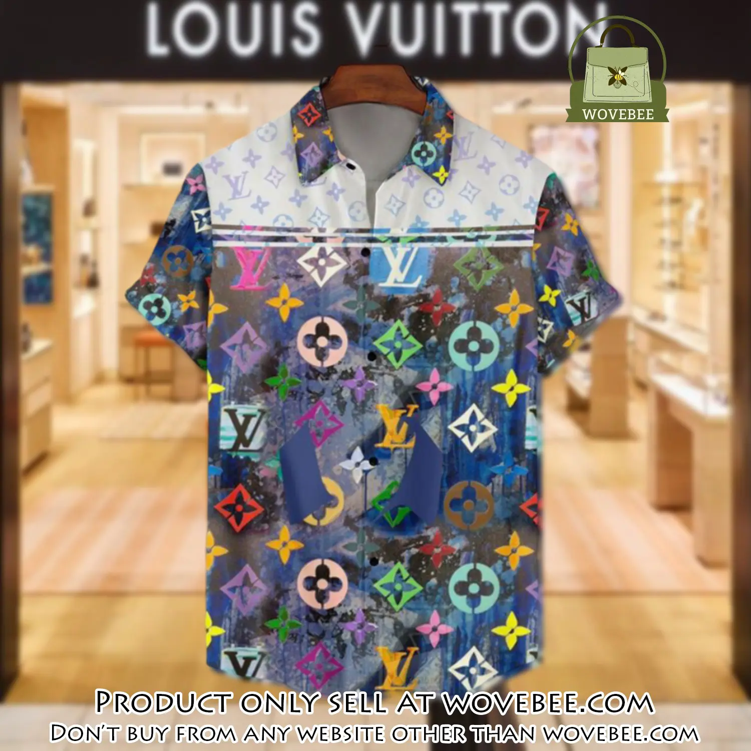 Lv louis vuitton luxury hawaiian shirt & short set lhs1198 wvb5256696